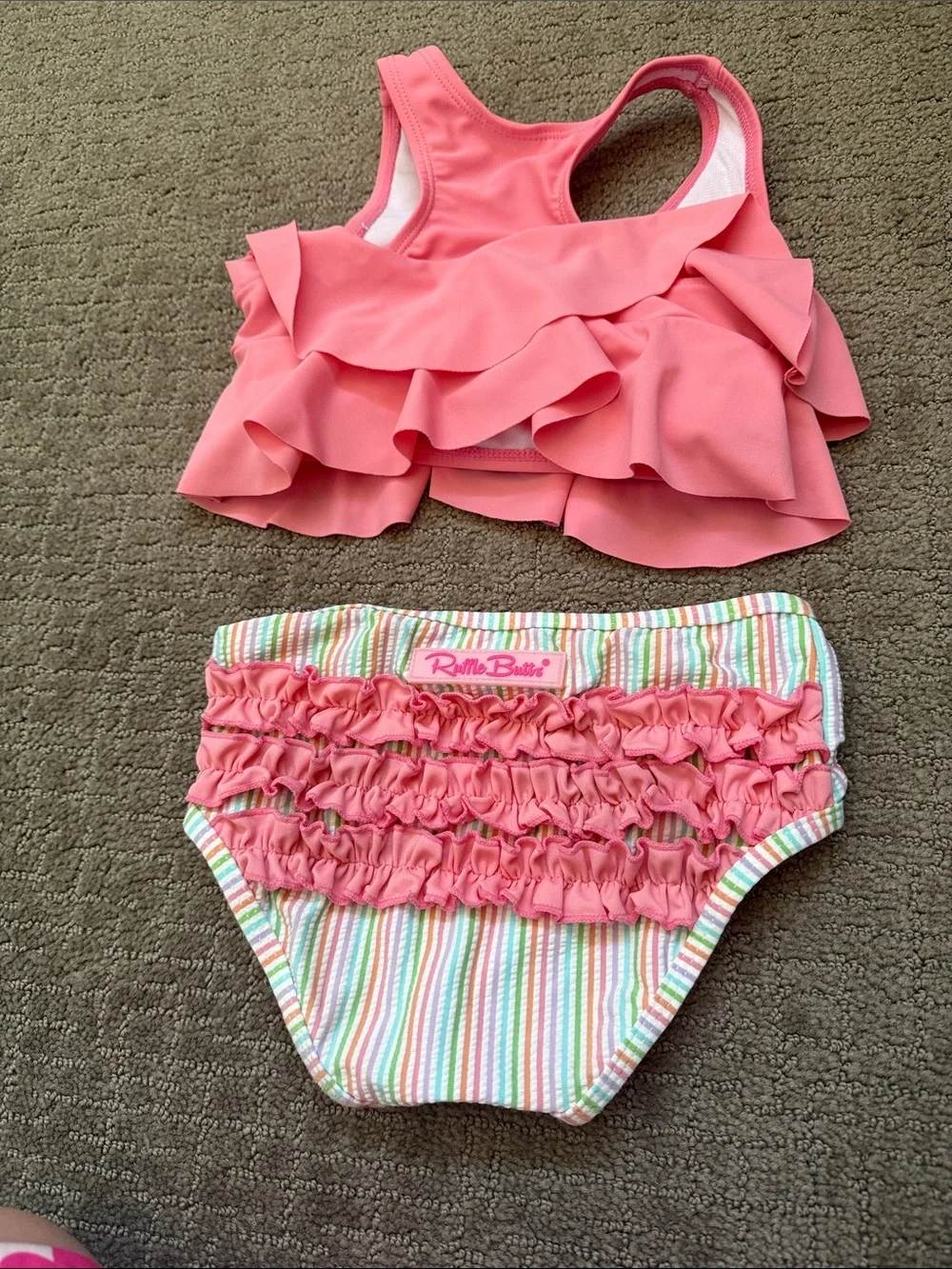 Girls' Pink Ruffle Butts Tankini TSwim Set